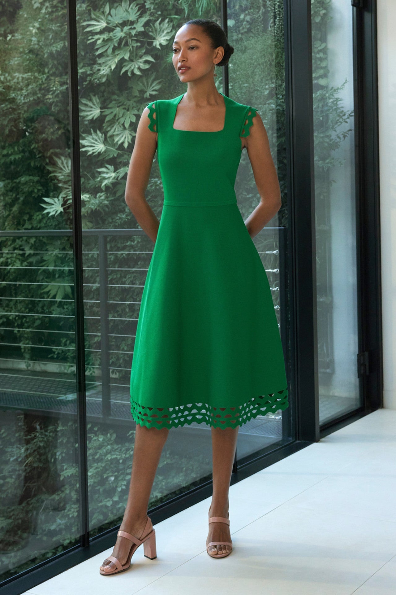 TF Vienna Midi Dress Emerald Sculpt Knit