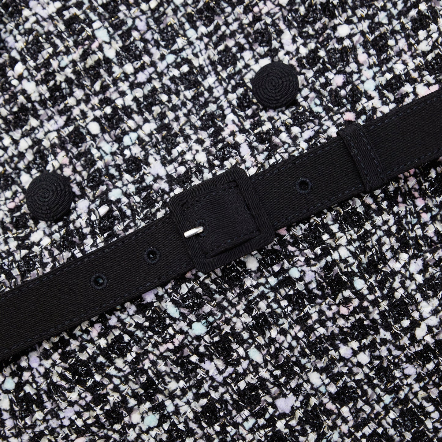 SP Black Boucle Off Shoulder Midi Dress