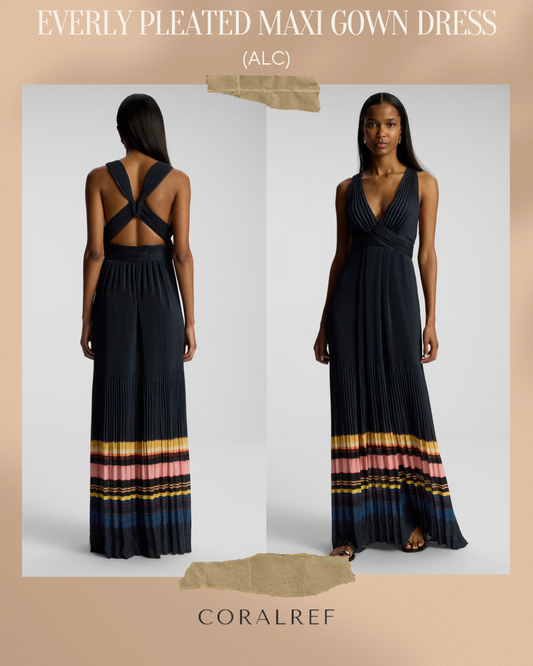 ALC Everly Pleated Maxi Gown Dress