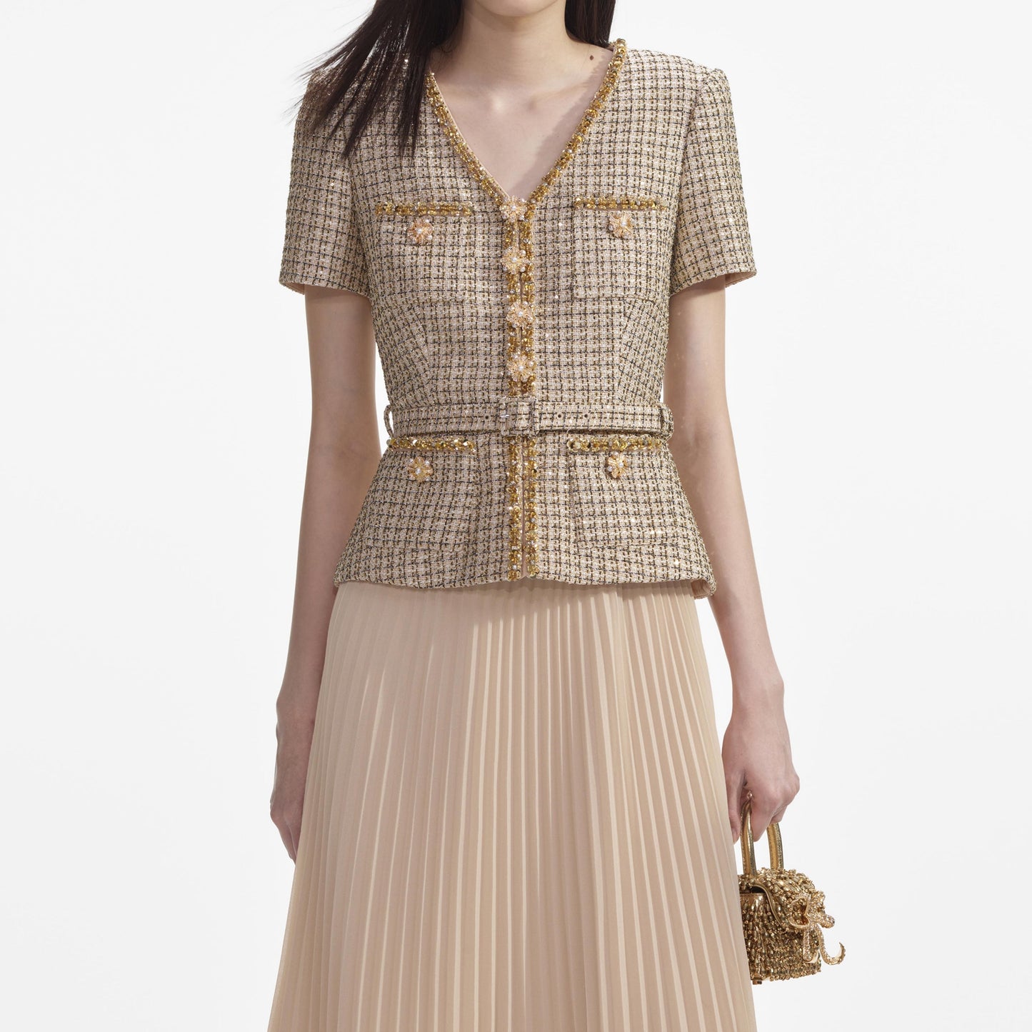 SP Boucle Chiffon Midi Dress