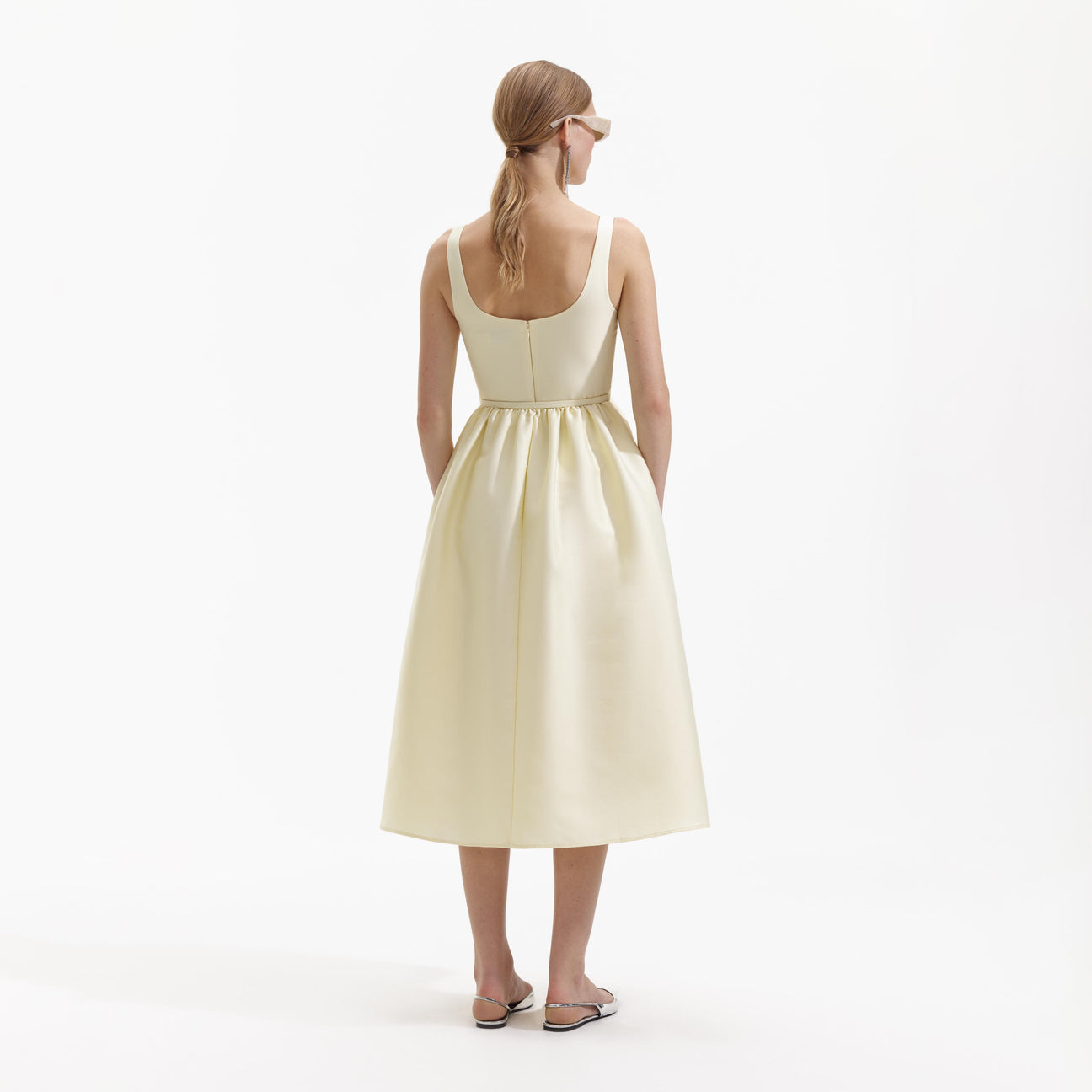 SP Yellow Taffeta Midi Dress