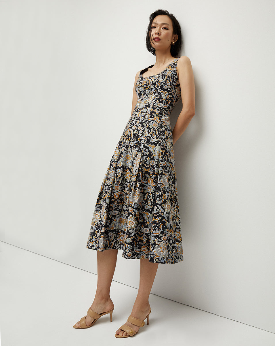 VB Jolie Paisley Print Midi Dress