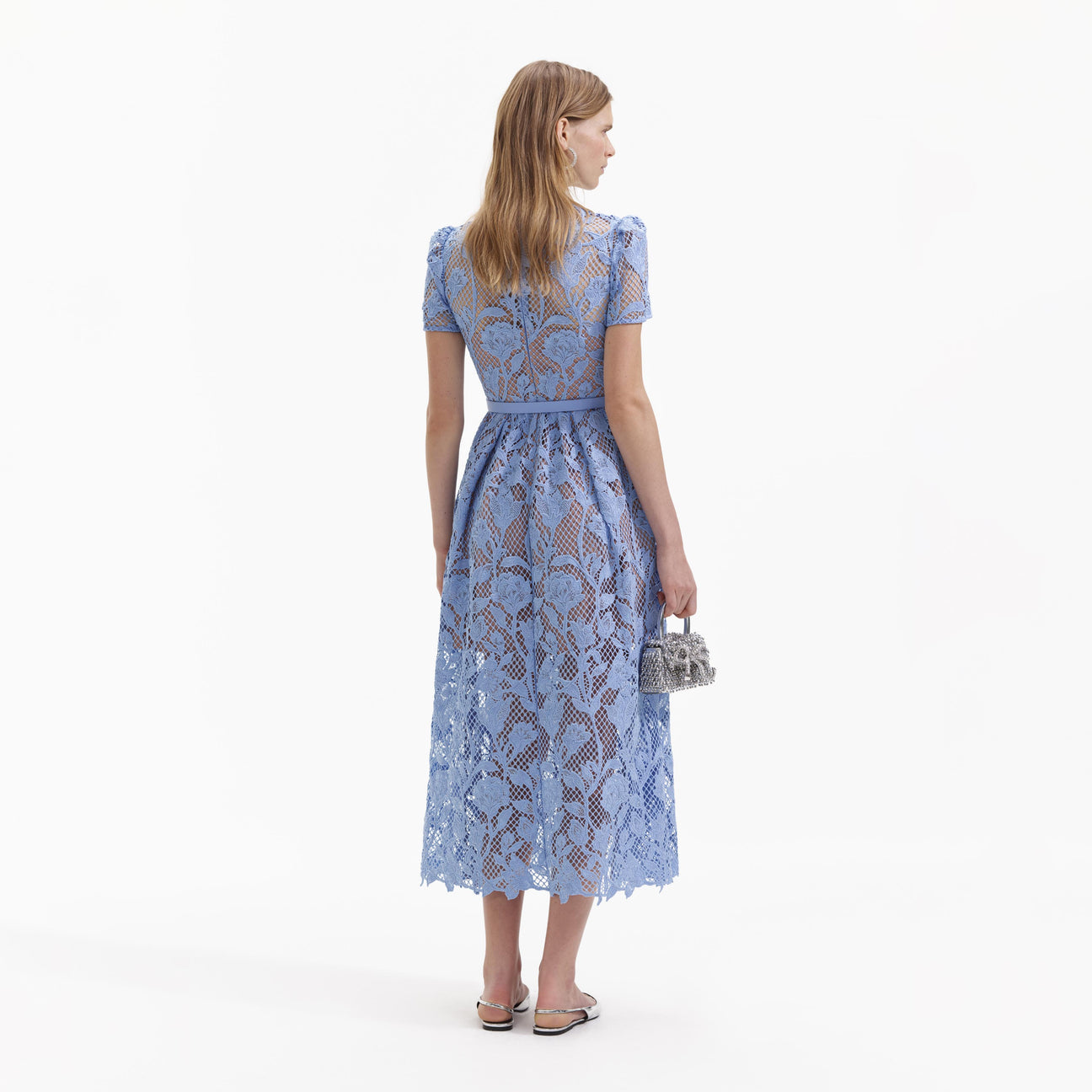 SP Blue Lily Lace Midi Dress