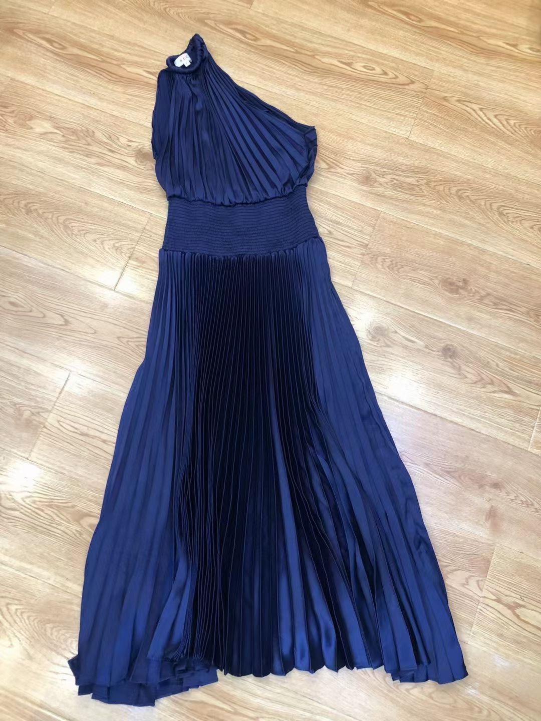 ALC Ruby Satin Pleated Midi Dress