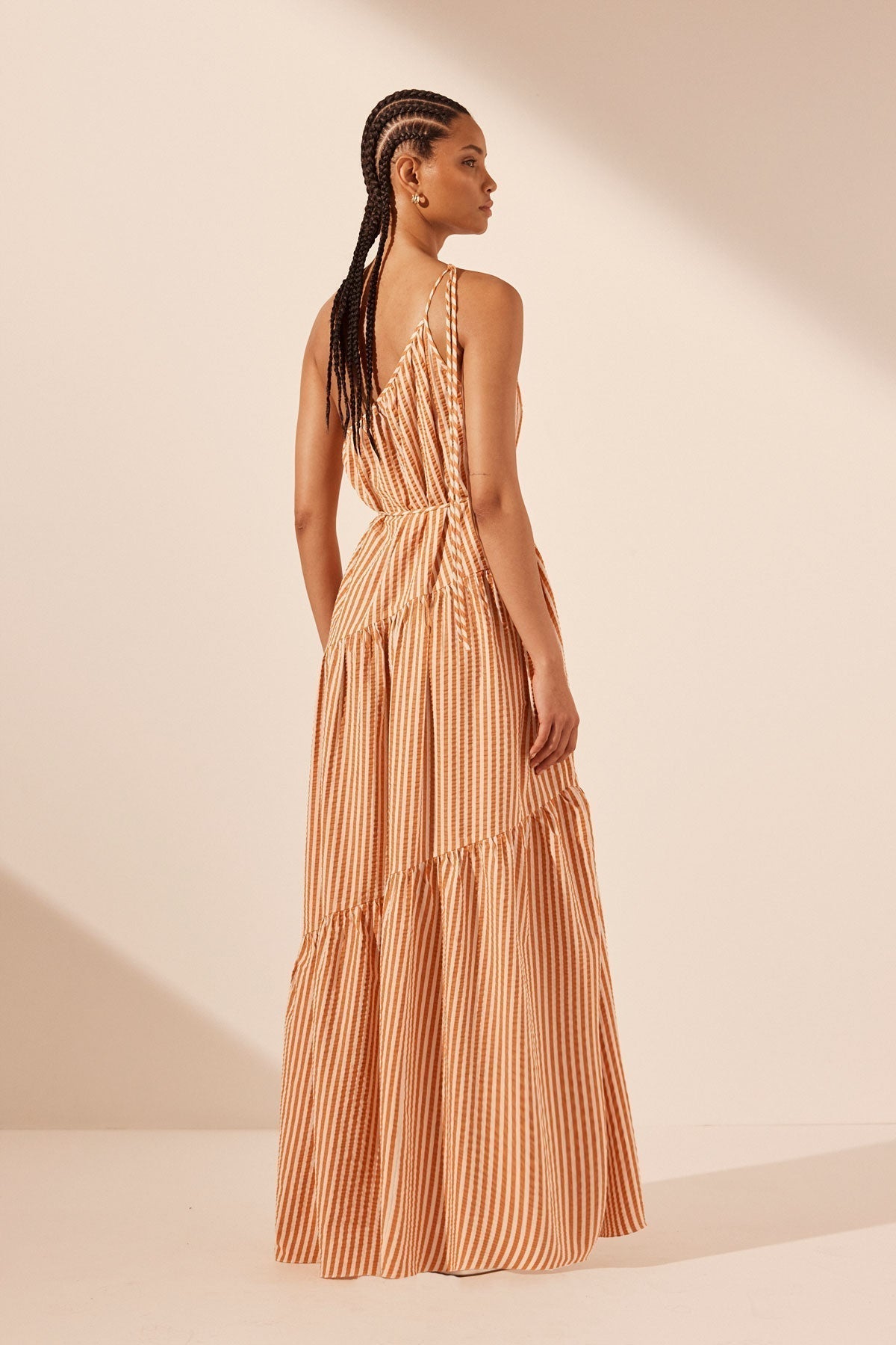 SJ Hele One Shoulder Tiered Maxi Dress