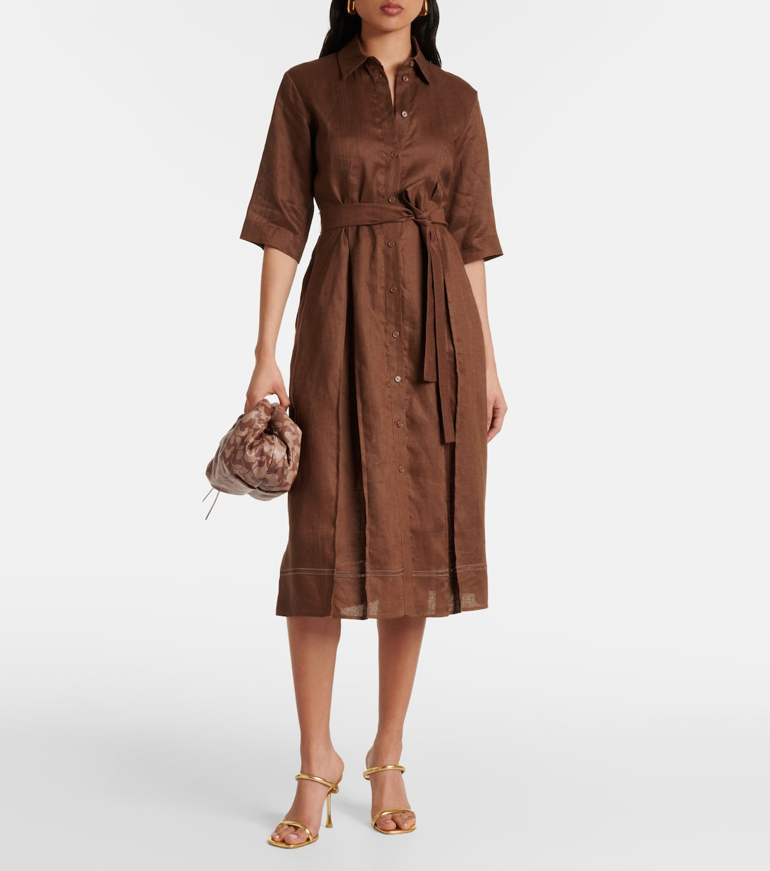 MM Leisure Nocino Linen Midi Shirt Dress