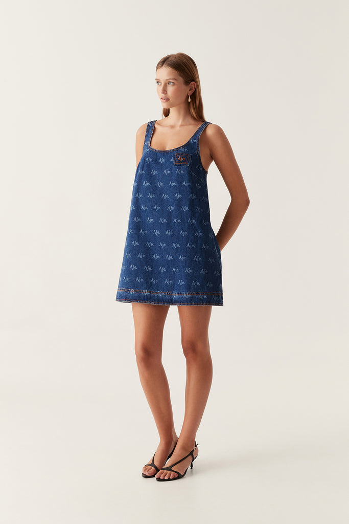 Aj Ratio Denim Mini Dress