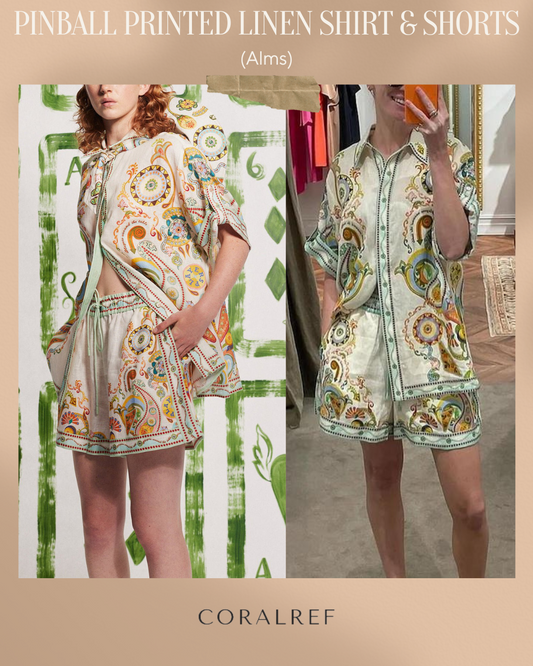 Alms Pinball Printed Linen Shirt & Shorts Set