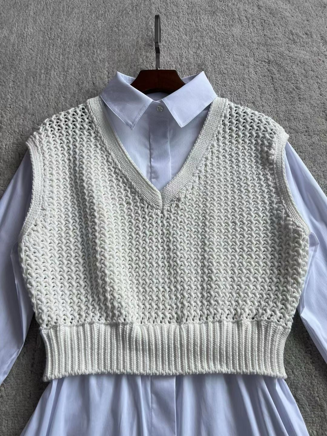 Thry Layered Sweater Vest Shirt