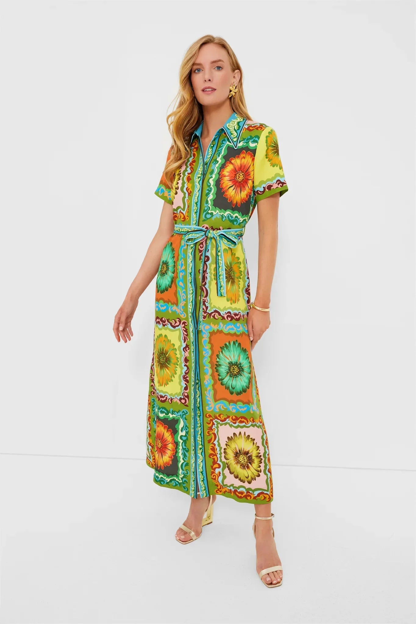 Alms Disco Daisy Midi Shirtdress