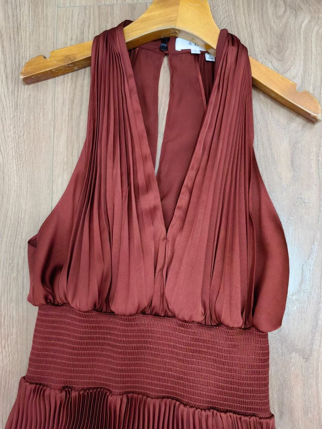 ALC Rose Satin Midi Dress