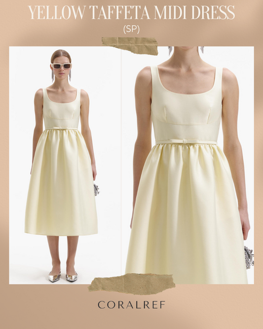 SP Yellow Taffeta Midi Dress