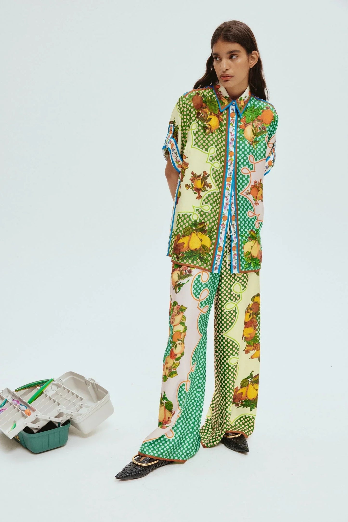 Alms Lemonis Silk Shirt & Pants Set