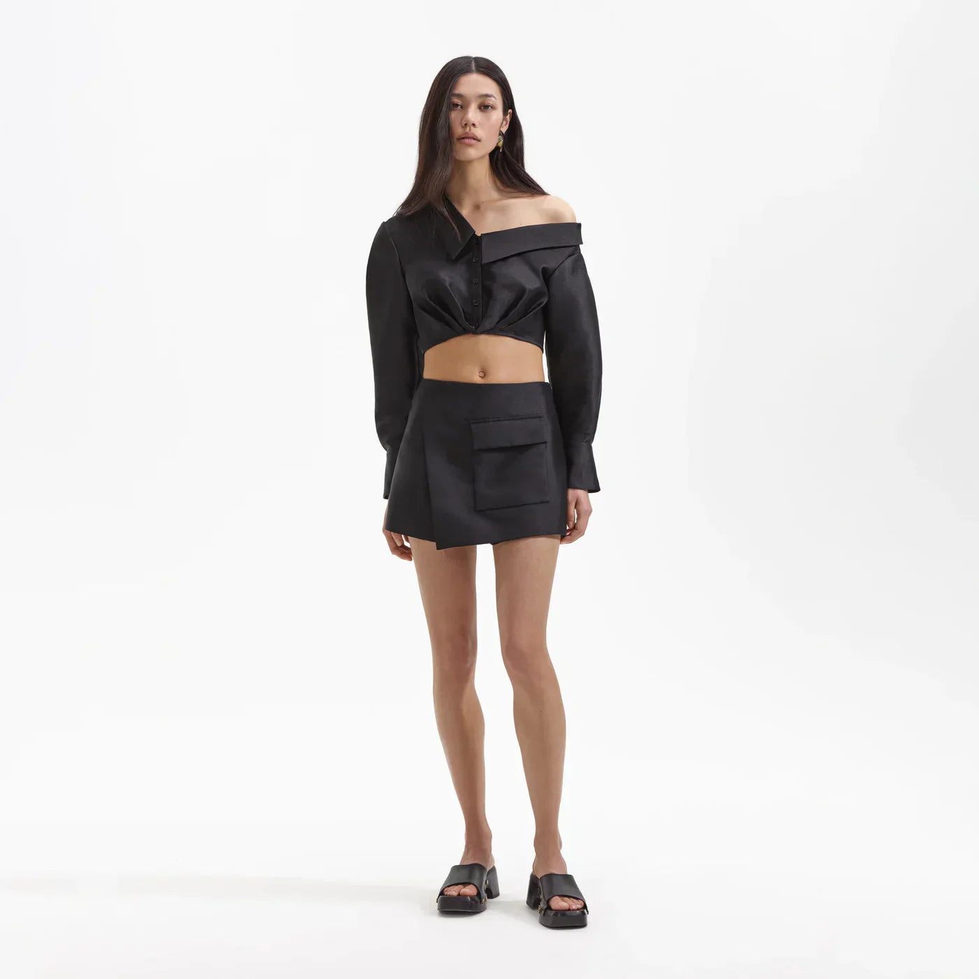 SP Black Tafetta Skort