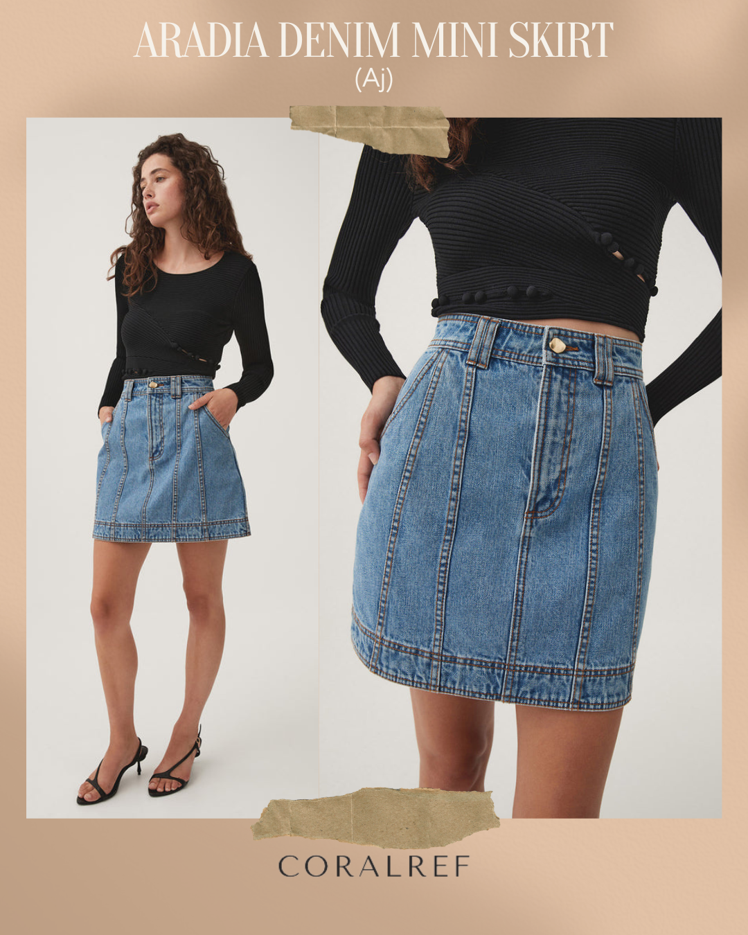 Aj Aradia Denim Mini Skirt