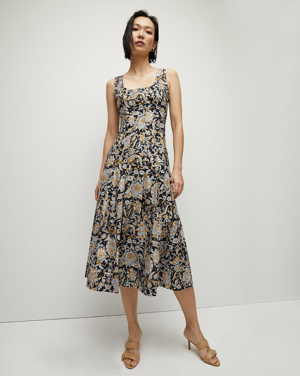 VB Jolie Paisley Print Midi Dress