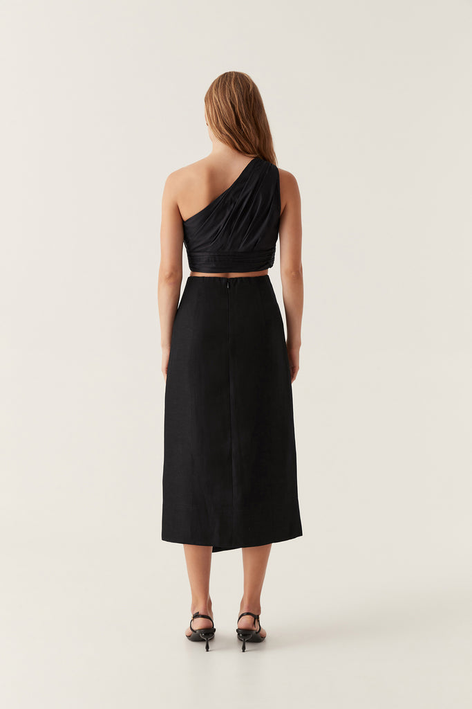 Aj Theory Cinched Midi Skirt