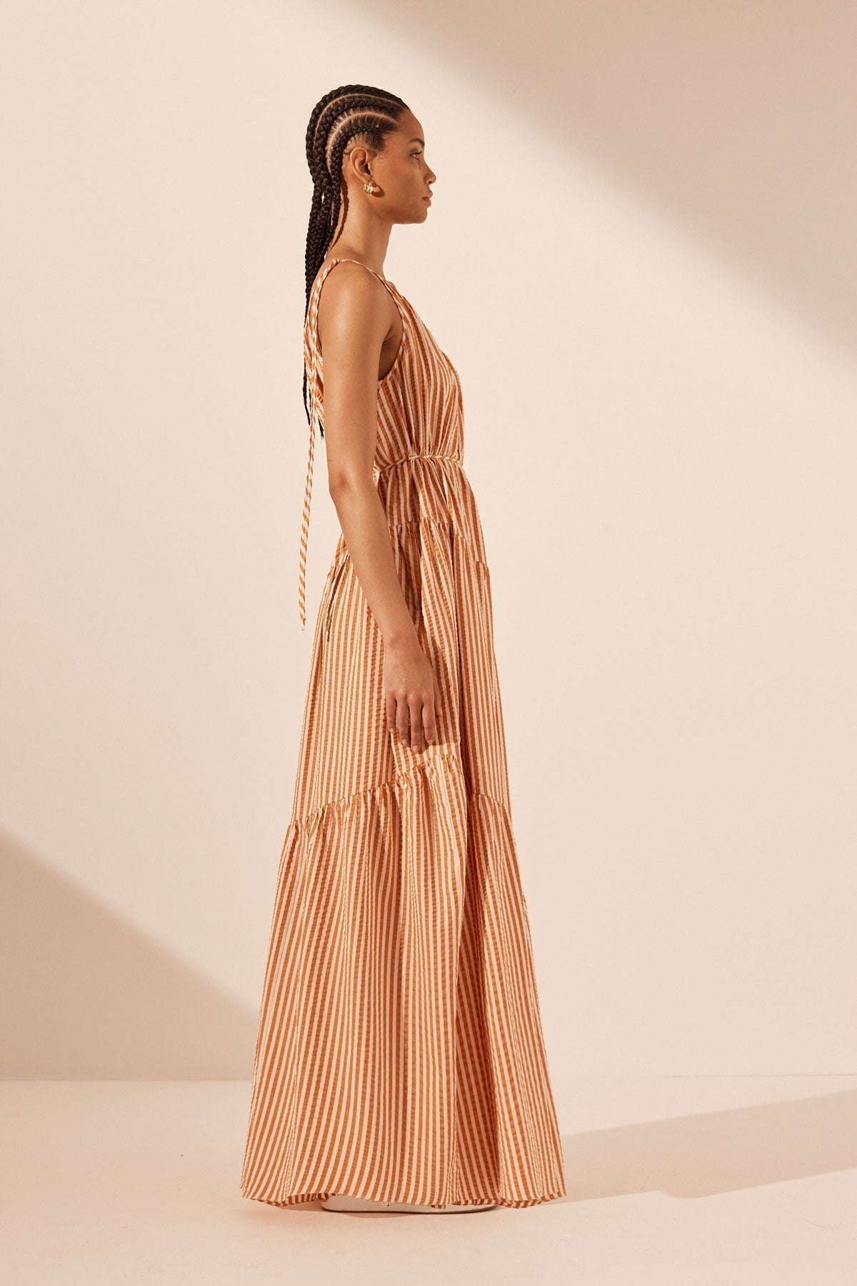 SJ Hele One Shoulder Tiered Maxi Dress