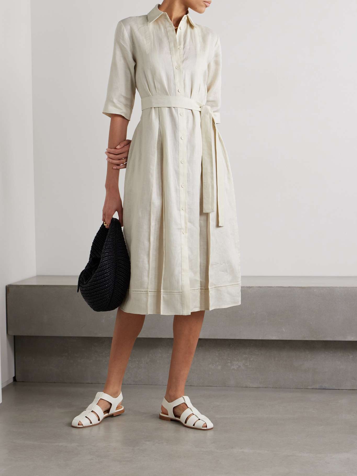 MM Leisure Nocino Linen Midi Shirt Dress