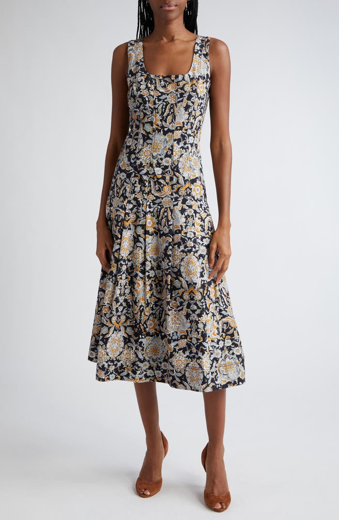 VB Jolie Paisley Print Midi Dress