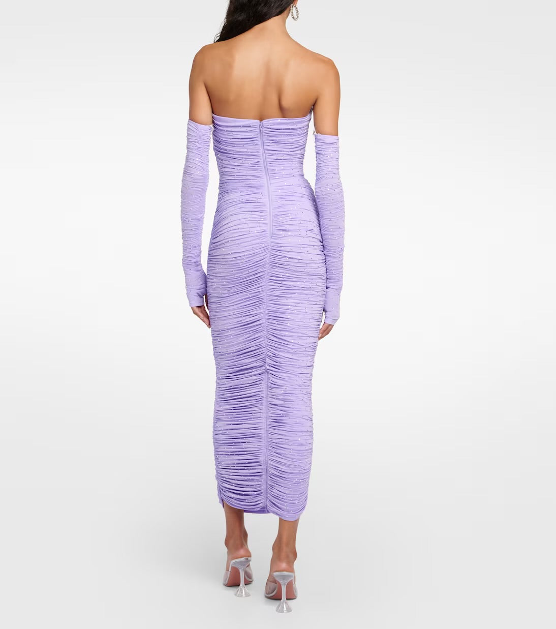 AP Crystal Ruched Jersey Gown