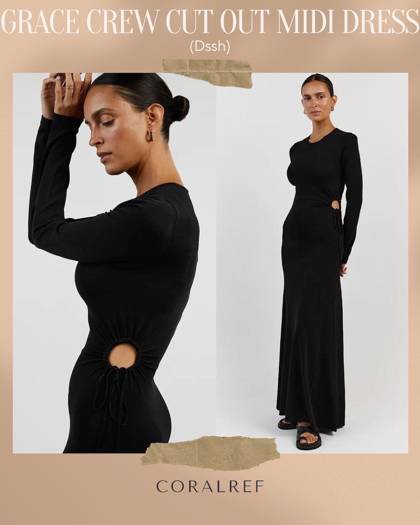 Dssh Grace Crew Cut Out Midi Dress