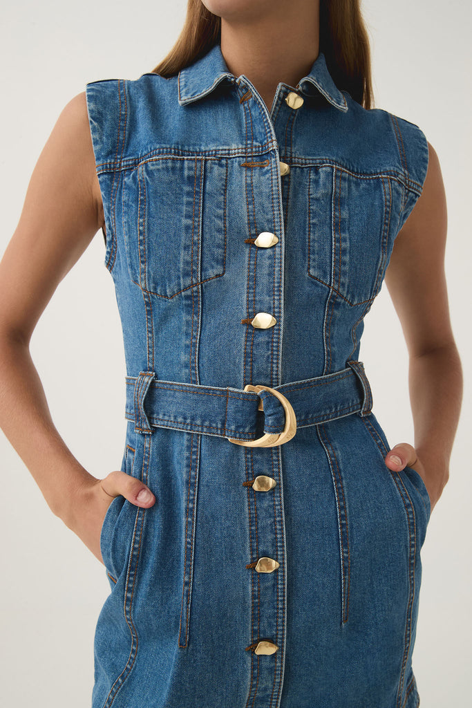 Aj Darcie Denim Mini Dress