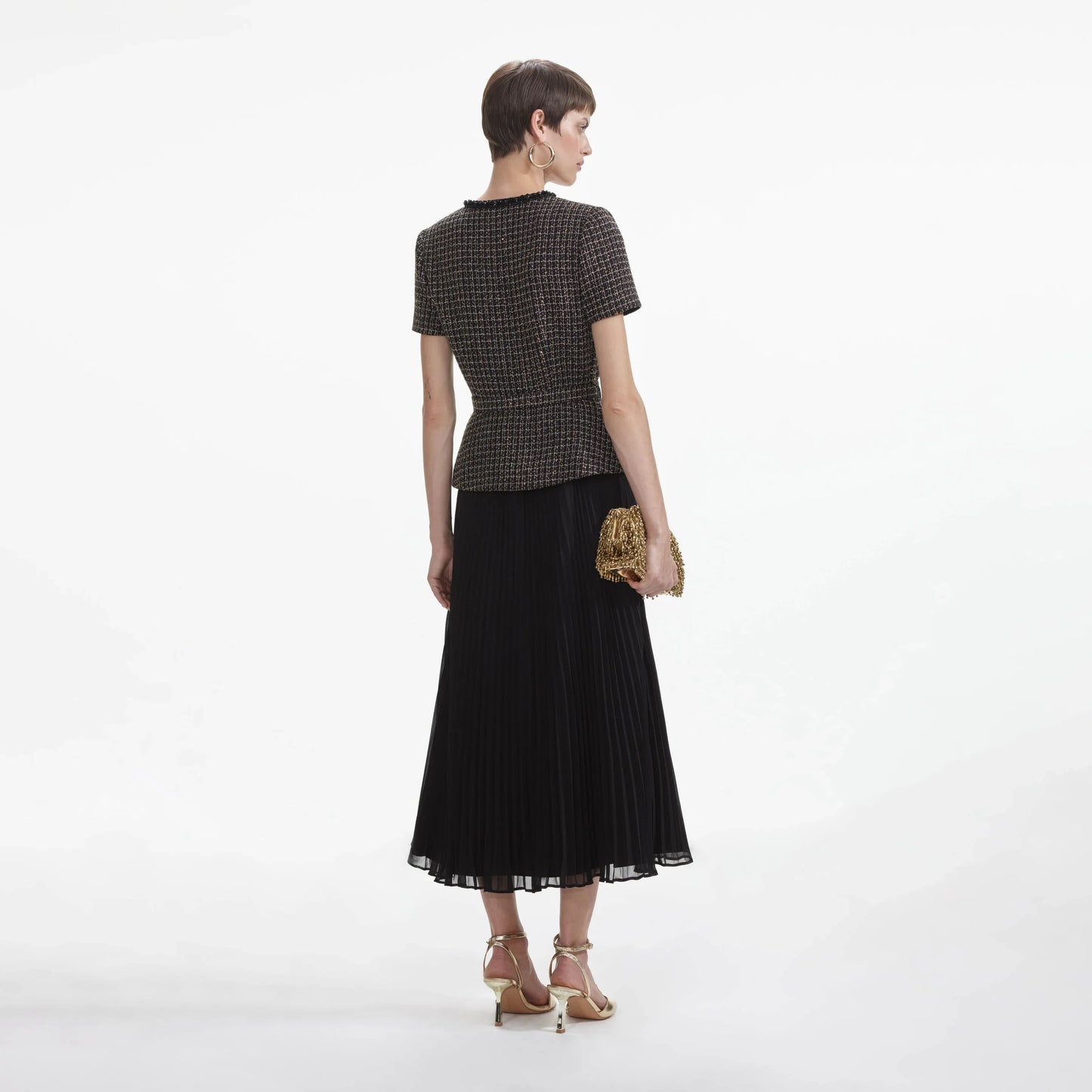 SP Boucle Chiffon Midi Dress