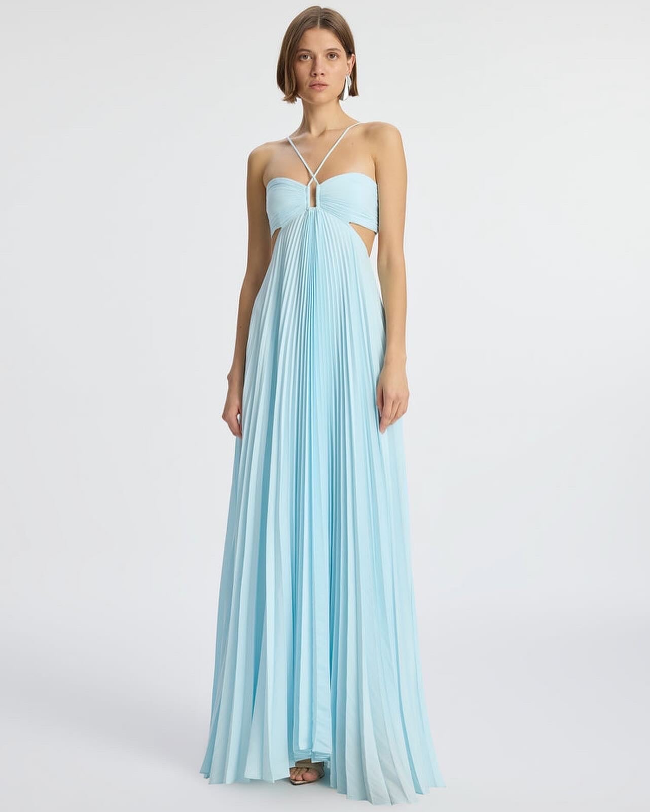 ALC Moira Matte Pleated Maxi Dress