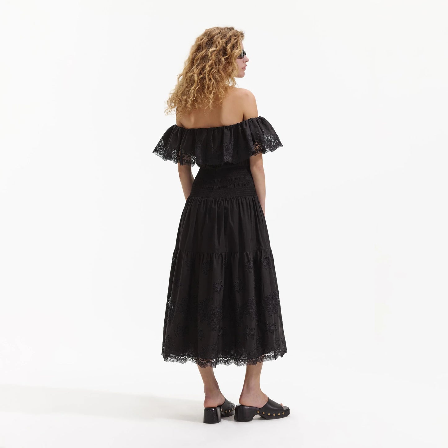 SP Black Cotton Midi Dress