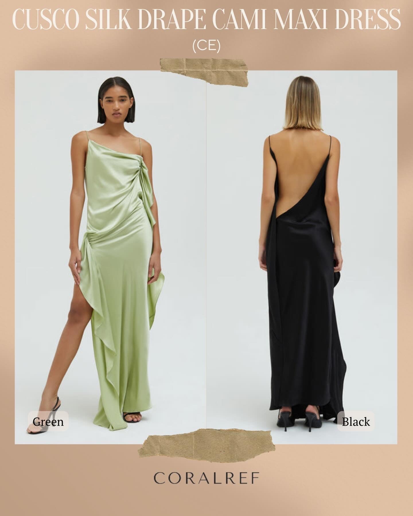 CE Cusco Silk Drape Cami Maxi Dress