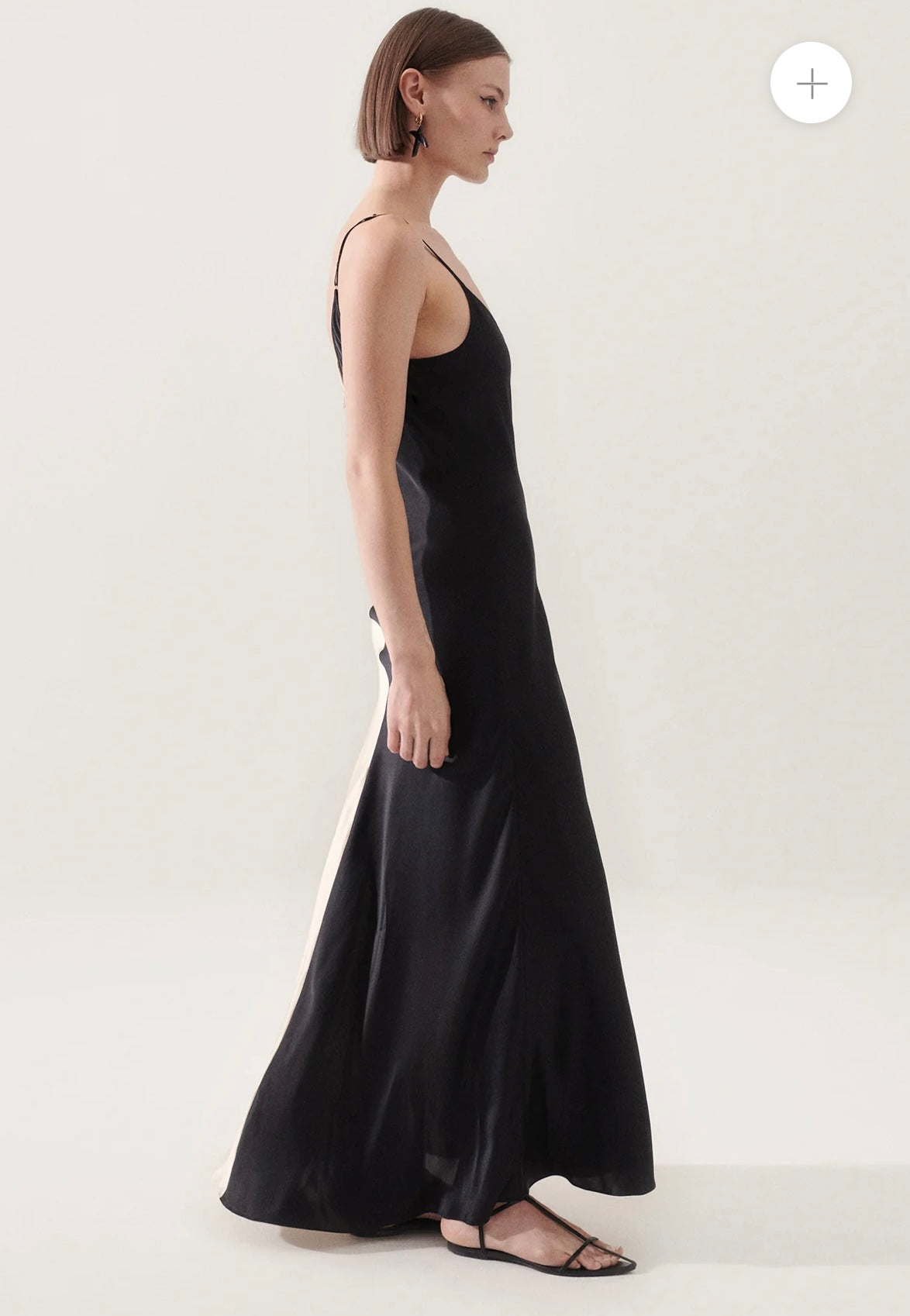 SL Two Tone Maxi Dress Black Hazelnut