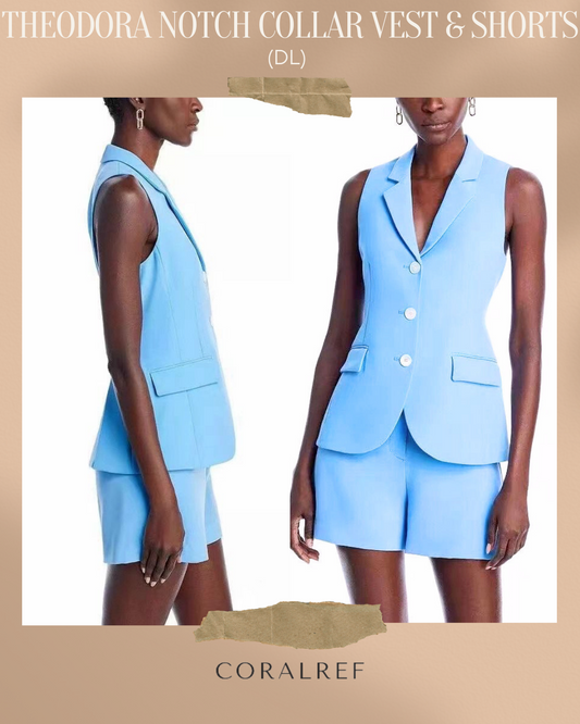 DL Theodora Notch Collar Vest & Shorts Set