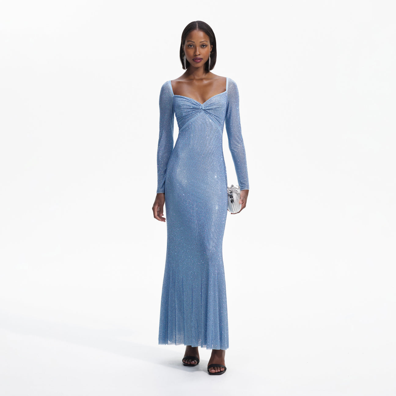 SP Iridescent Rhinestone Maxi Dress