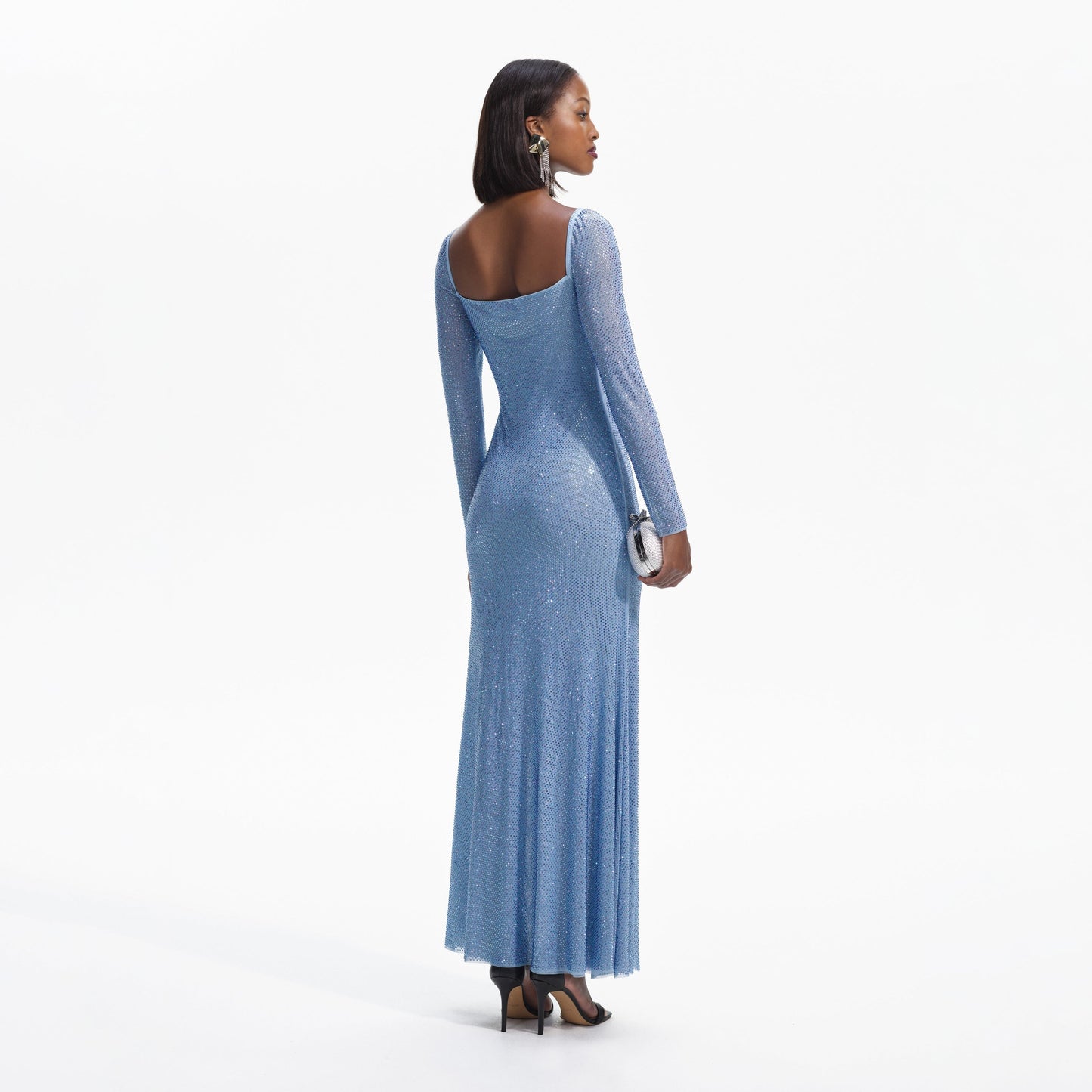 SP Iridescent Rhinestone Maxi Dress