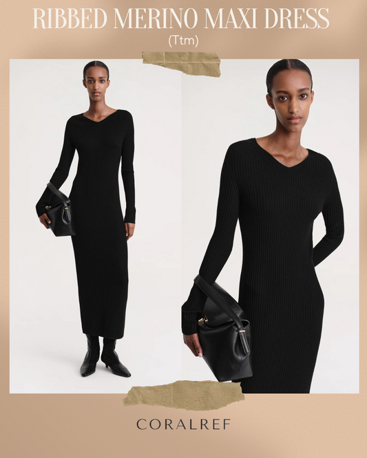 Ttm Ribbed Merino Maxi Dress