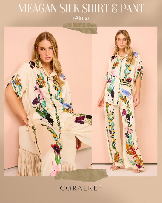 Alms Meagan Silk Shirt & Pant Set