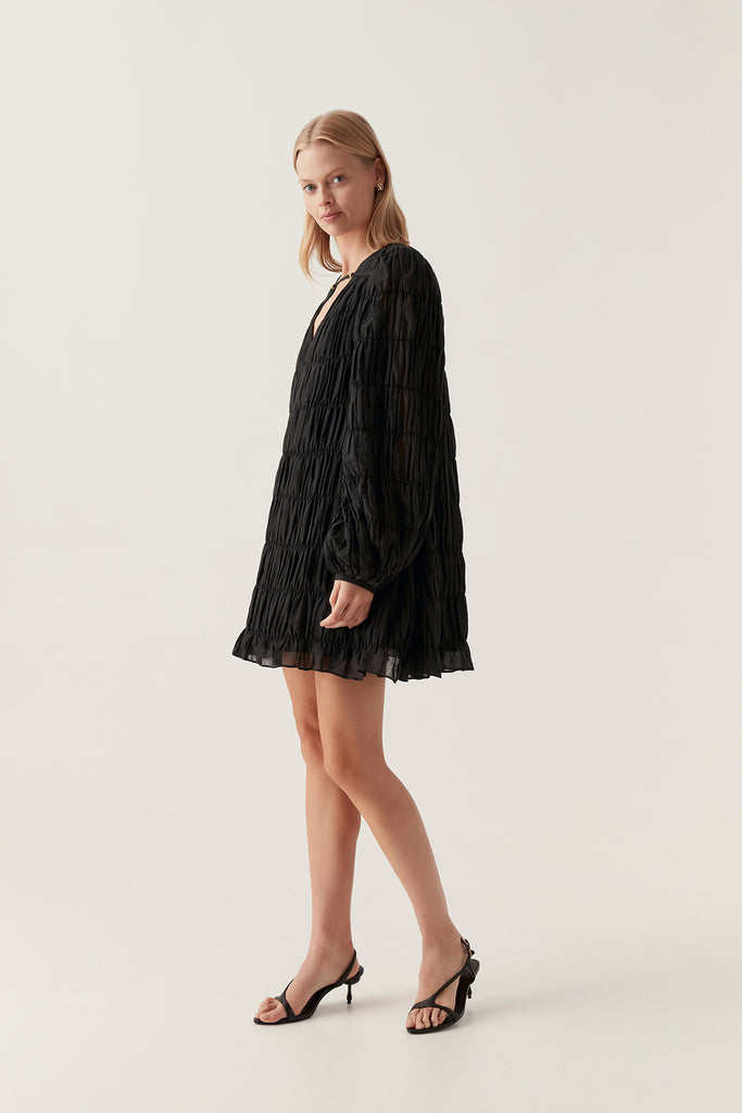 Aj Evelina Ruched Mini Dress