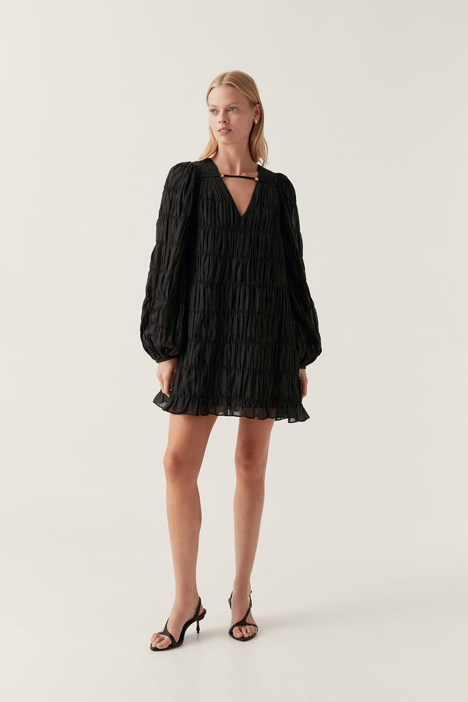 Aj Evelina Ruched Mini Dress