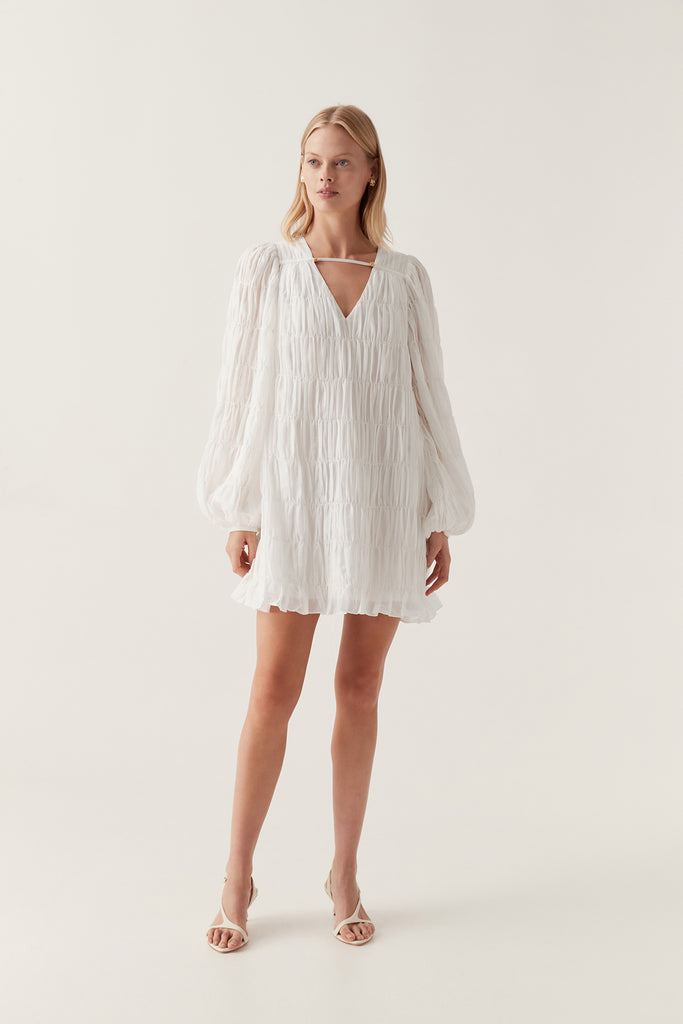 Aj Evelina Ruched Mini Dress