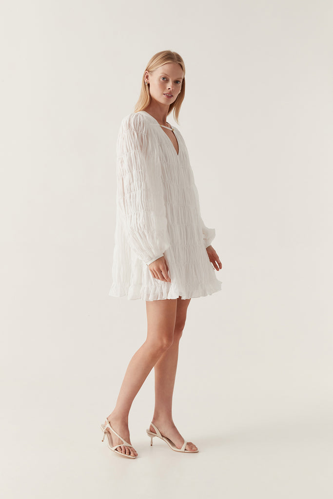 Aj Evelina Ruched Mini Dress