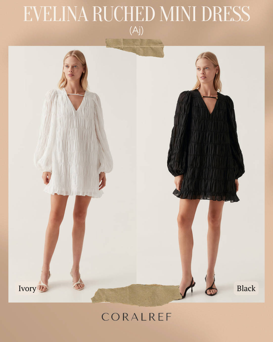 Aj Evelina Ruched Mini Dress