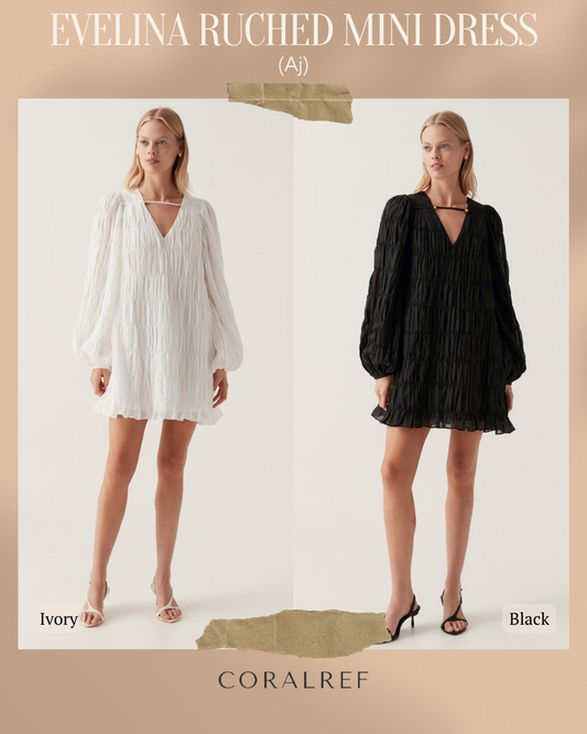 Aj Evelina Ruched Mini Dress