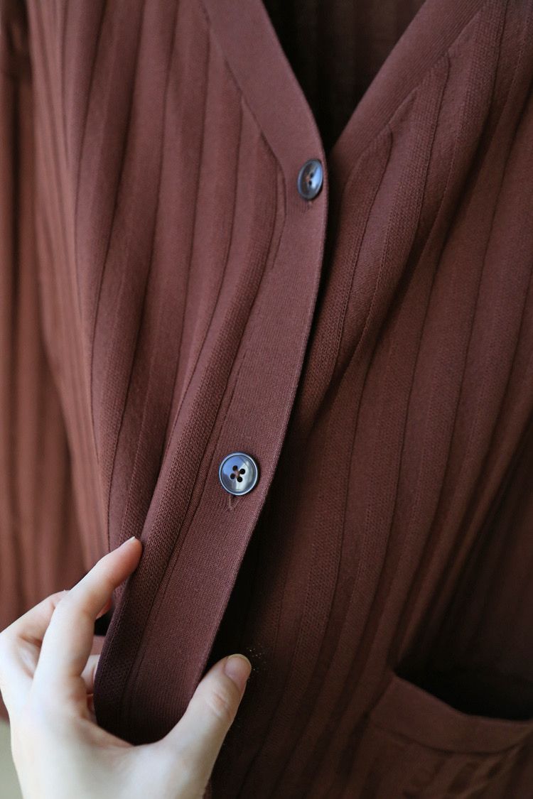 Ttm Vinci Ribbed Cardigan & Pant Set