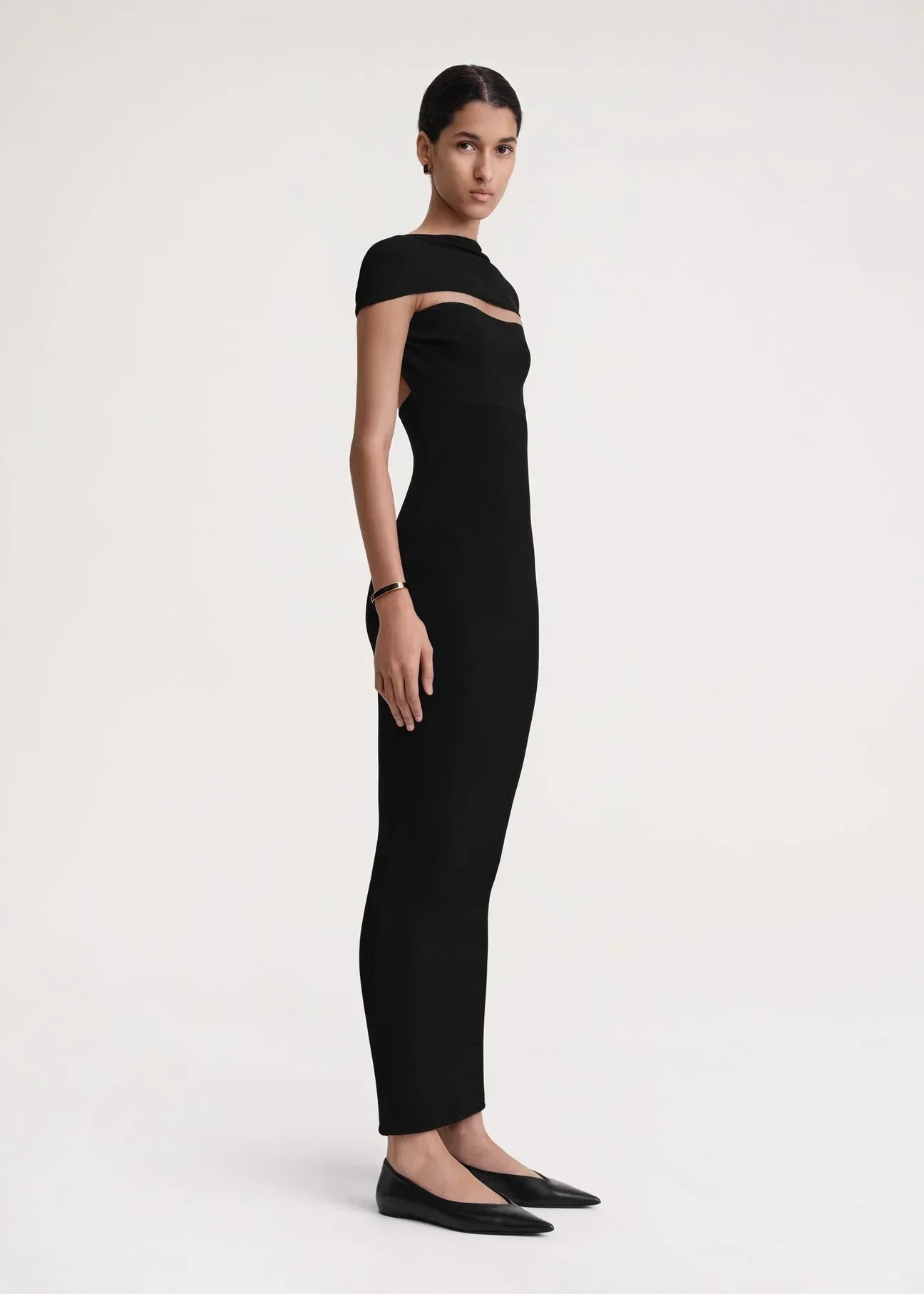 Ttm Slip Through Knit Midi Dress