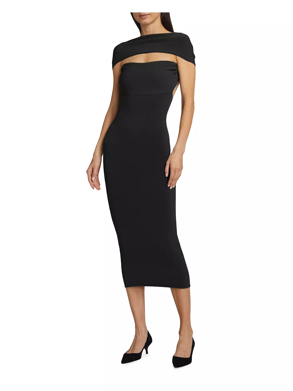 Ttm Slip Through Knit Midi Dress