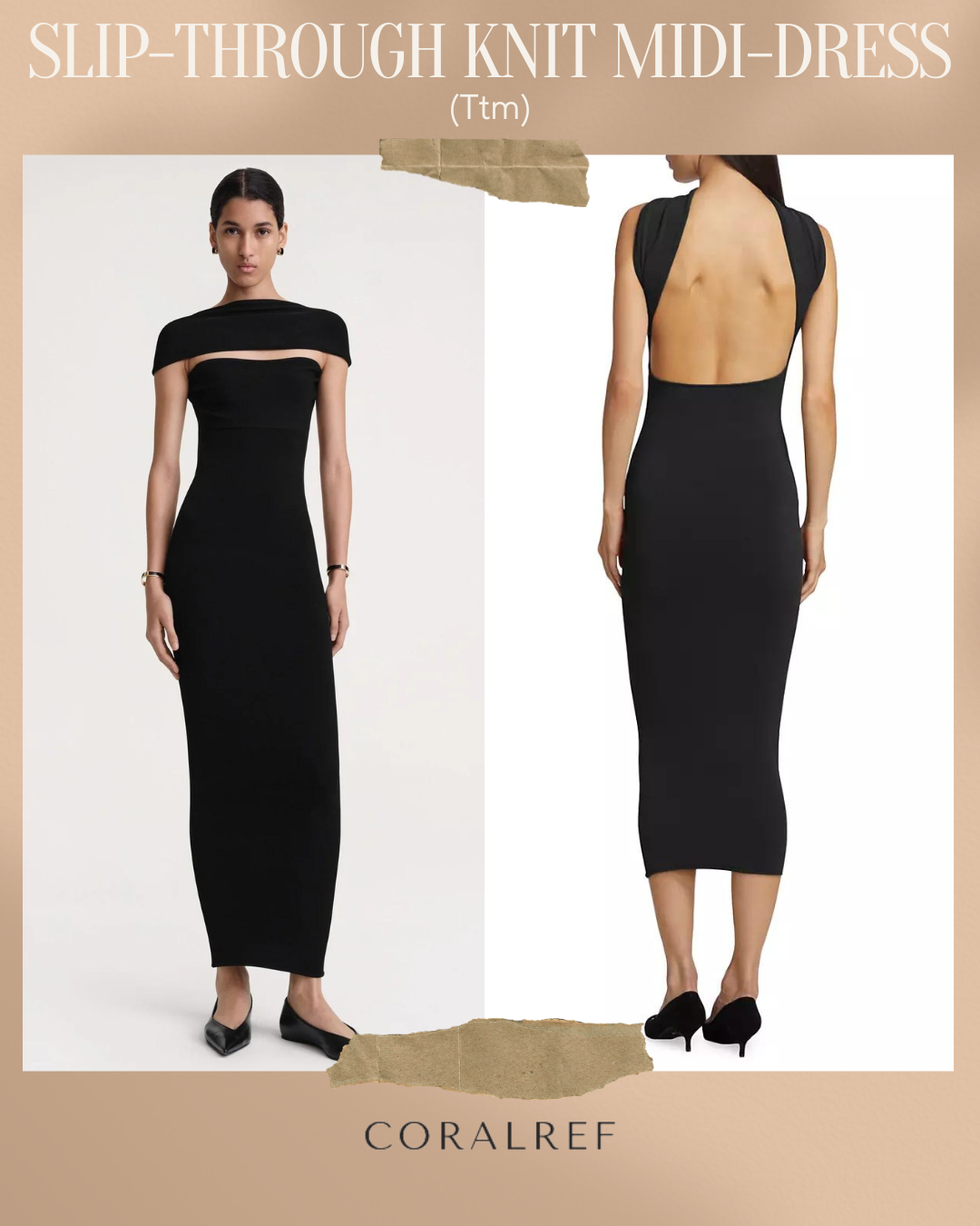 Ttm Slip Through Knit Midi Dress