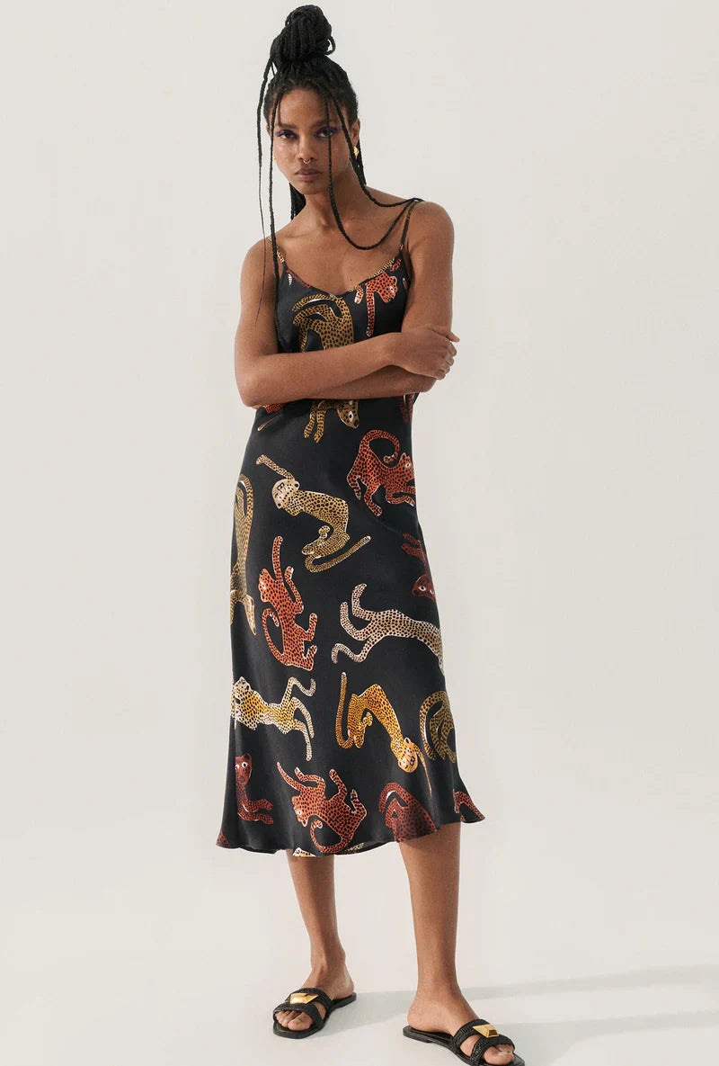 SL 90s Silk Slip Midi Dress