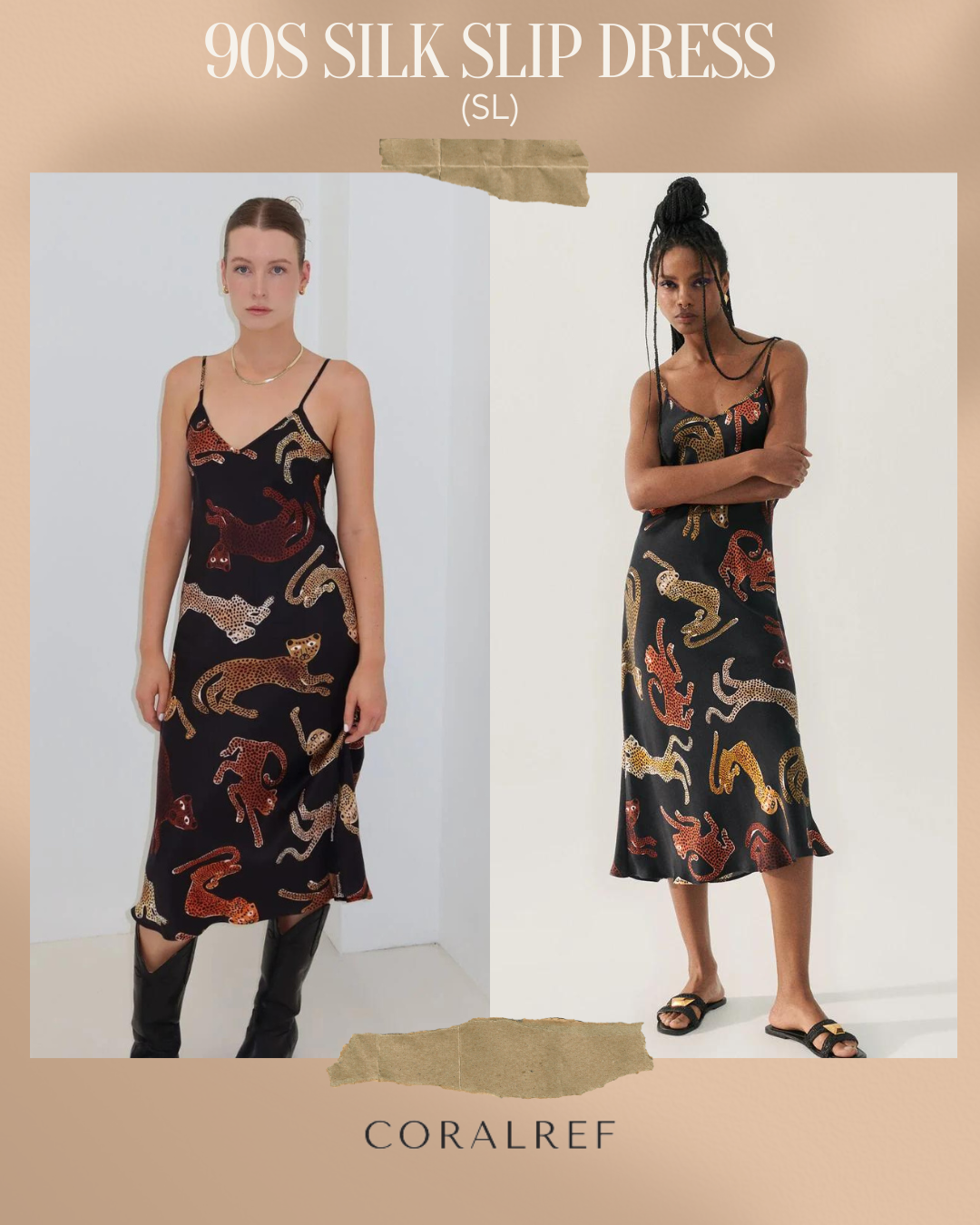 SL 90s Silk Slip Midi Dress