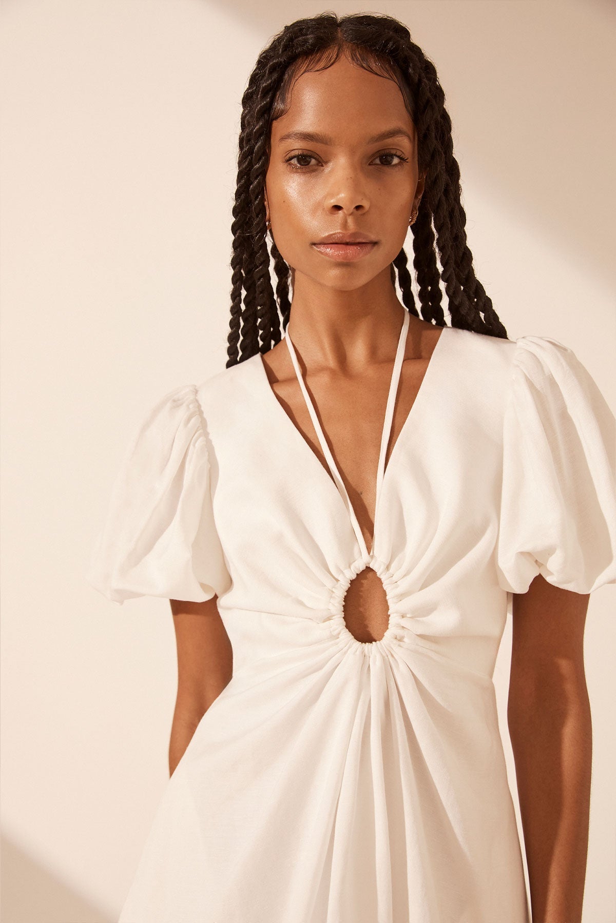 SJ Blanc Linen Keyhole Mini & Midi Dress